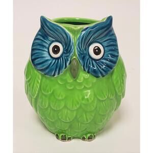 OMC Otagiri Mercantile Company Japan Hand Painted Ceramic Owl Figure Pen/Pencil